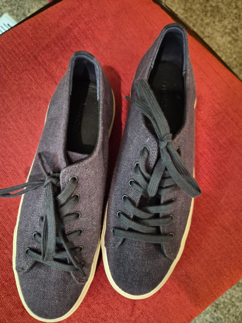 Vince Women's Dark Navy Canvas Lace-Up Sneakers